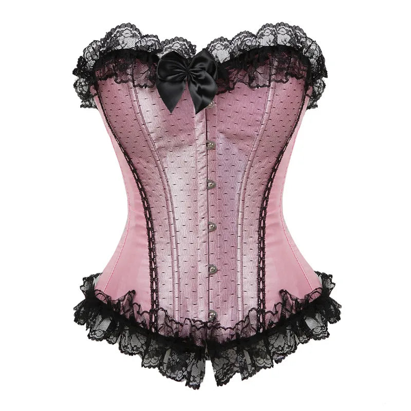 Enchanting Vintage Corset - Lace & Satin