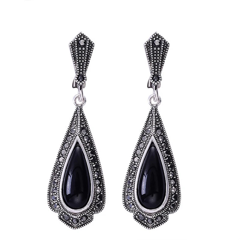 Midnight Mourning Teardrop Earrings