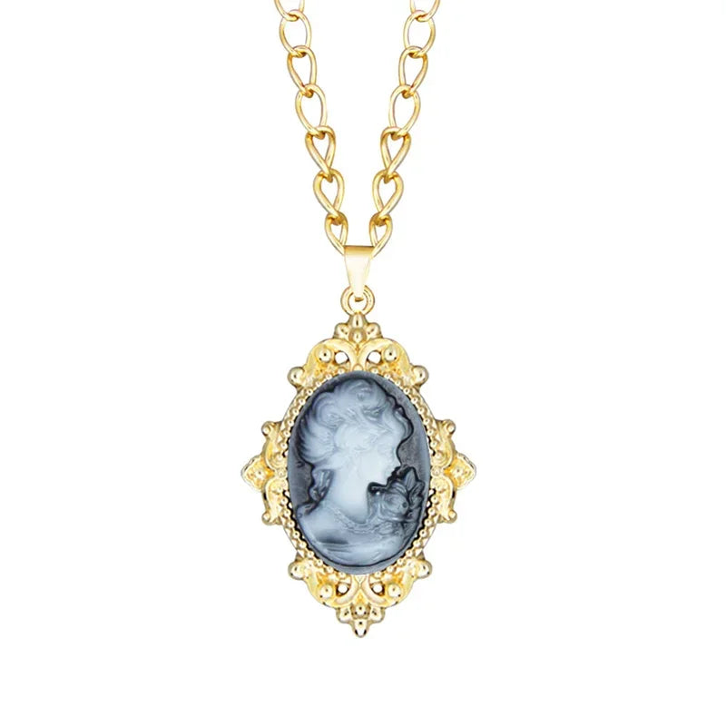 Lady Queen Cameo Necklace Pendant (1890s Inspired)