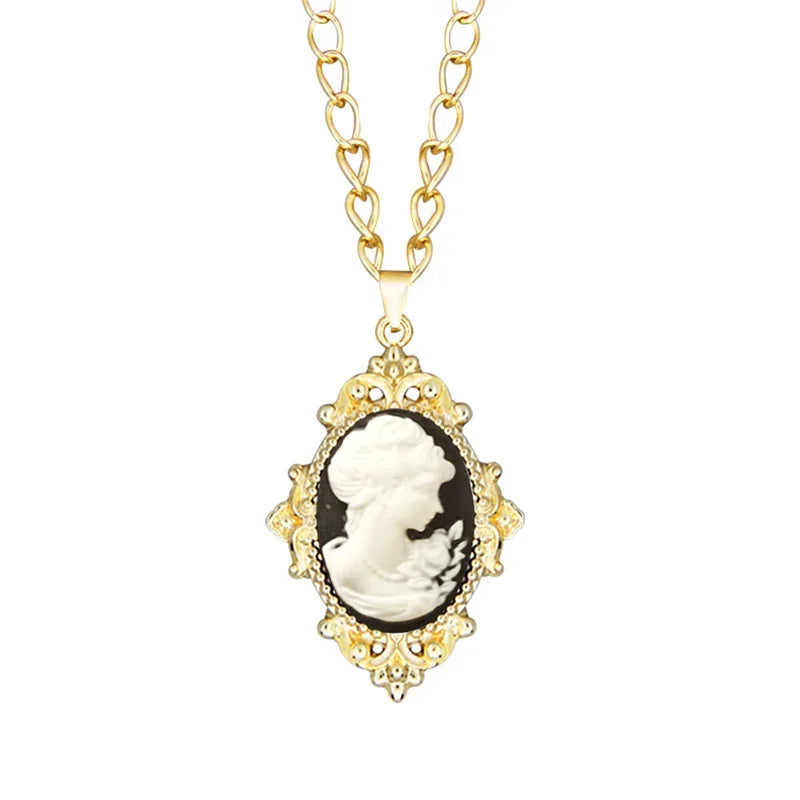 Lady Queen Cameo Necklace Pendant (1890s Inspired)