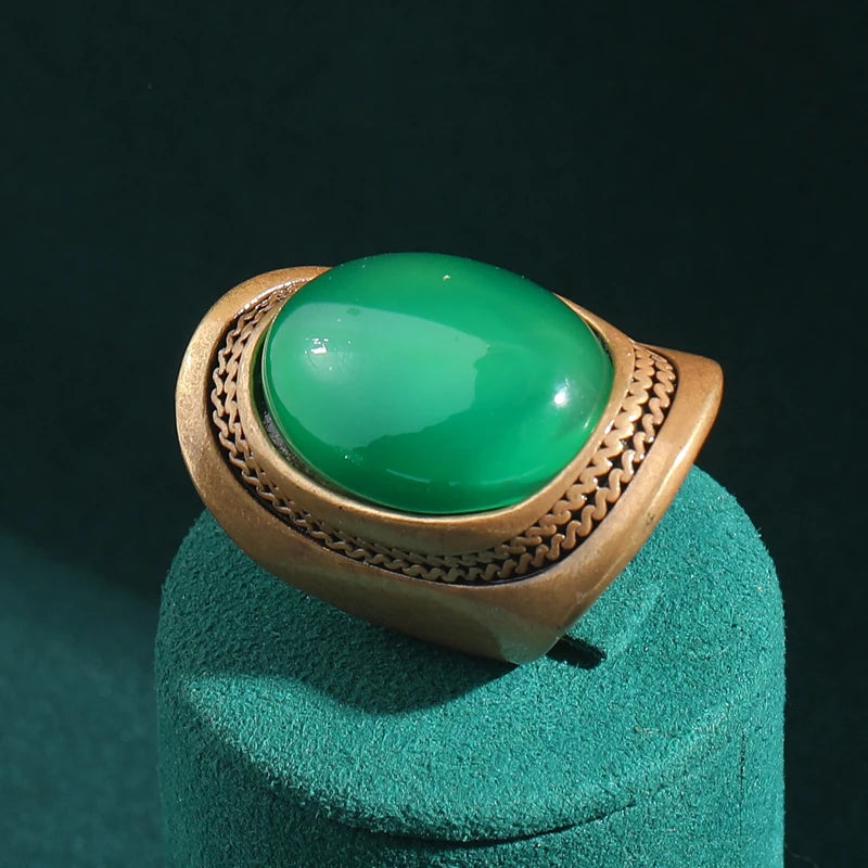 Vintage French Oval Statement Rings – Bold Color & Cinematic Chic
