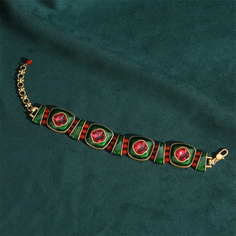 Vintage Square Christmas Jewelry Set – Boho Holiday Glam