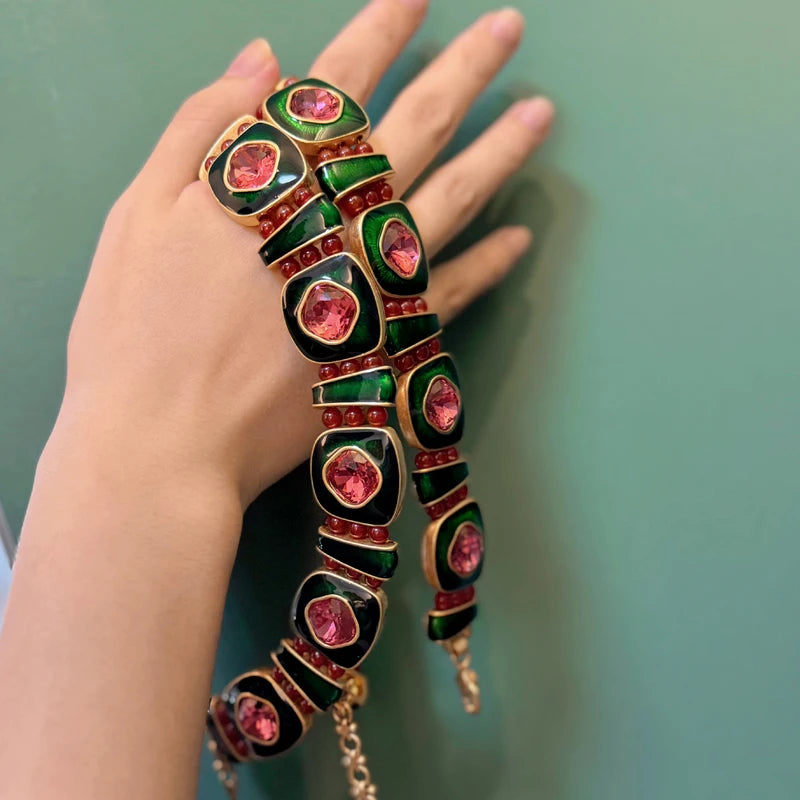 Vintage Square Christmas Jewelry Set – Boho Holiday Glam