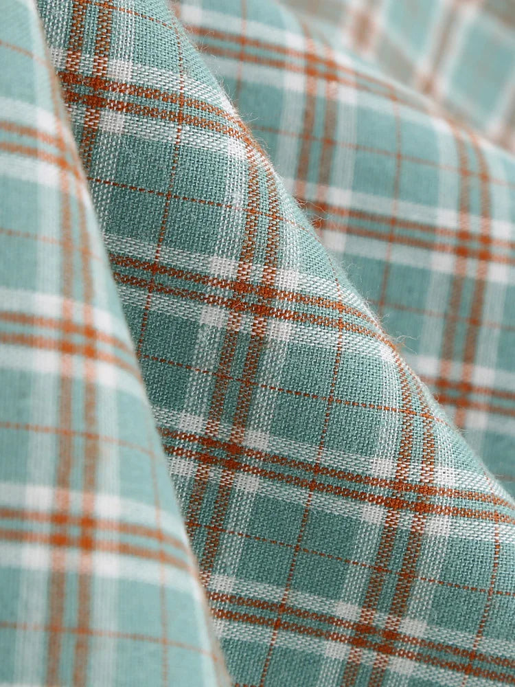 Chic Plaid V-Neck Vintage Swing Dress