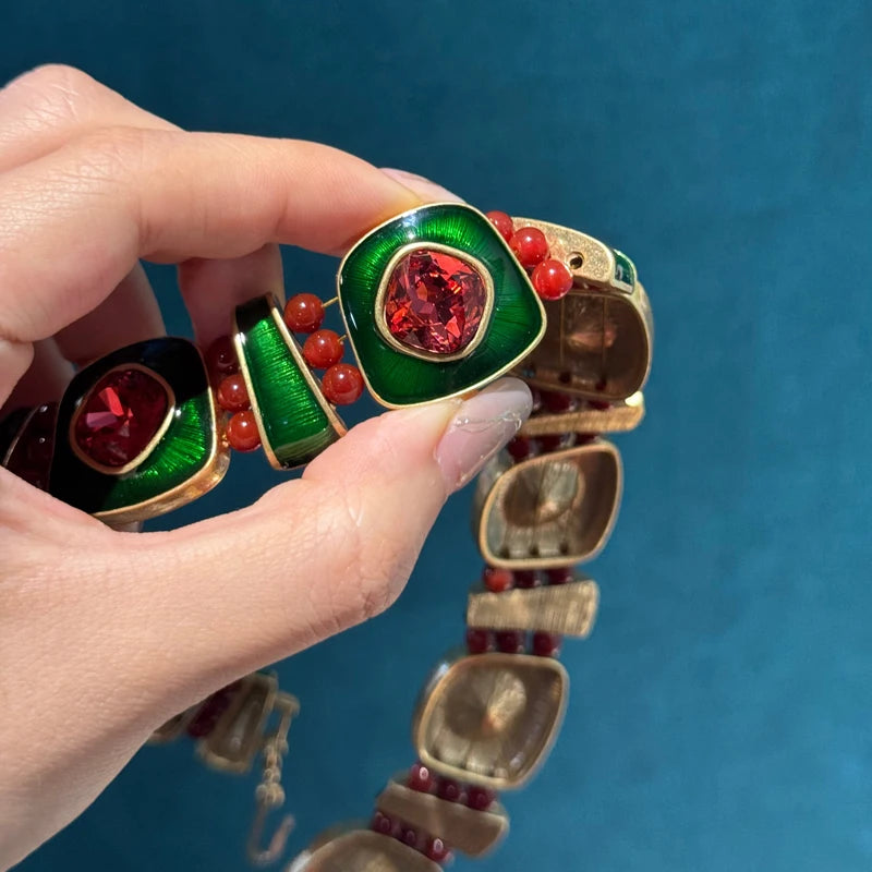 Vintage Square Christmas Jewelry Set – Boho Holiday Glam