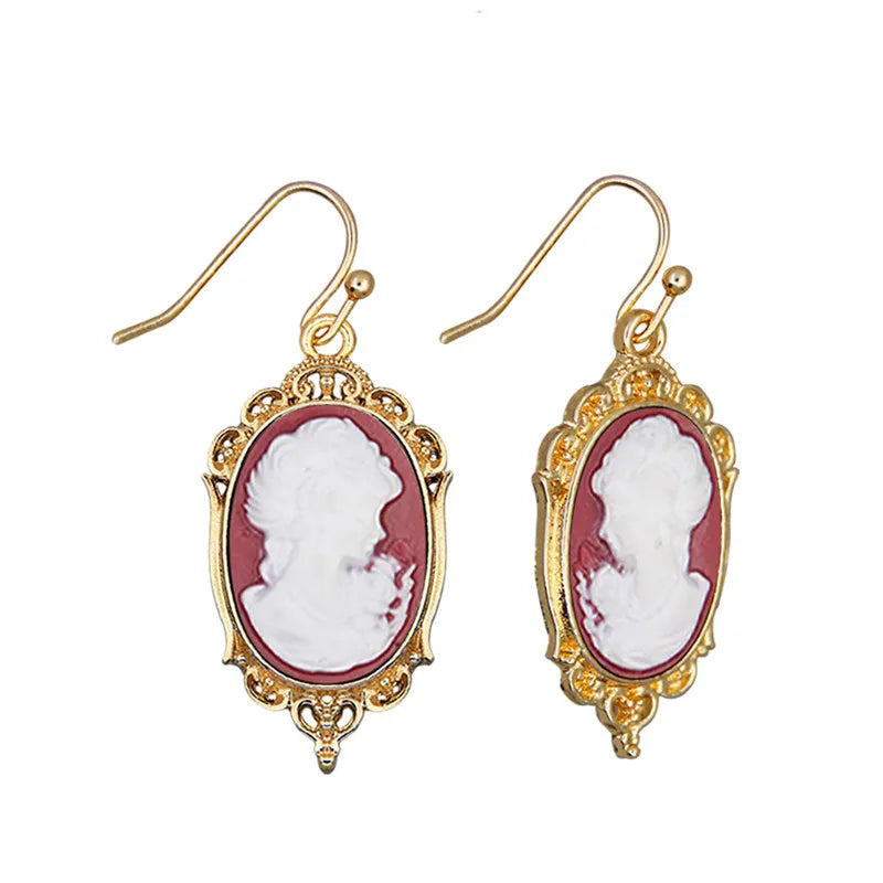 Victorian Cameo Drop Earrings Collection (1890s Inspired)