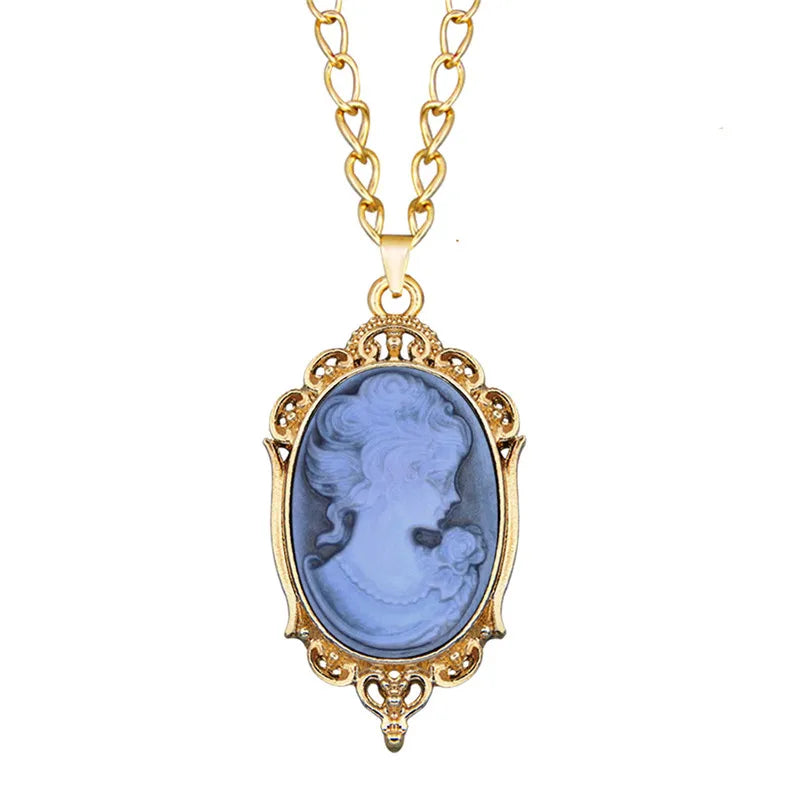 Victorian Cameo Resin Pendant Necklace (1890s Inspired)