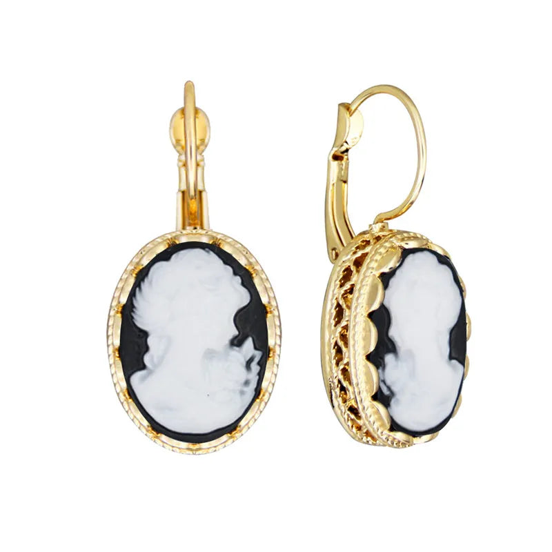 Victorian Cameo Stud Earrings Collection (1890s Inspired)