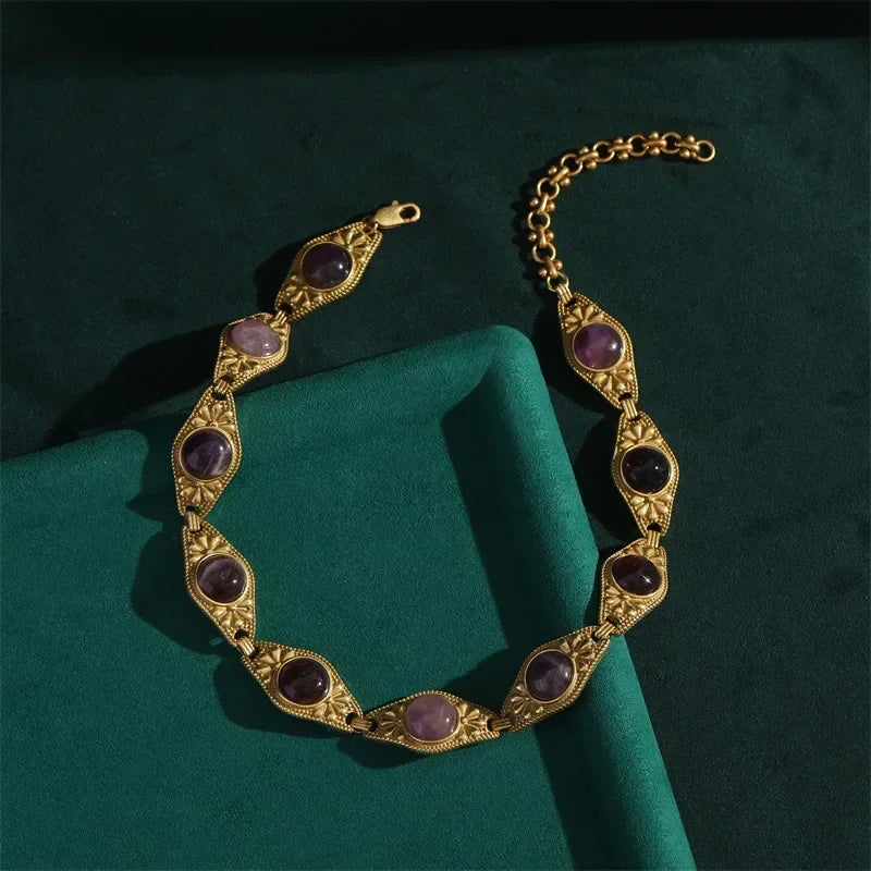 Purple Glass Jewelry Set – Retro Vintage Regal Revival