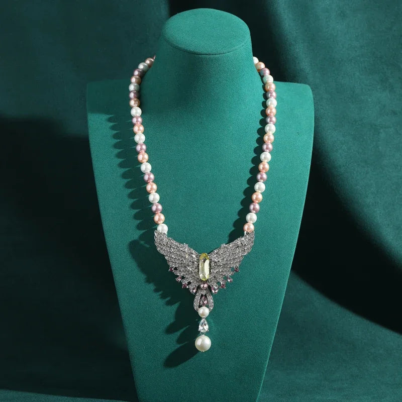 Vintage Boho Pearl Butterfly Necklace