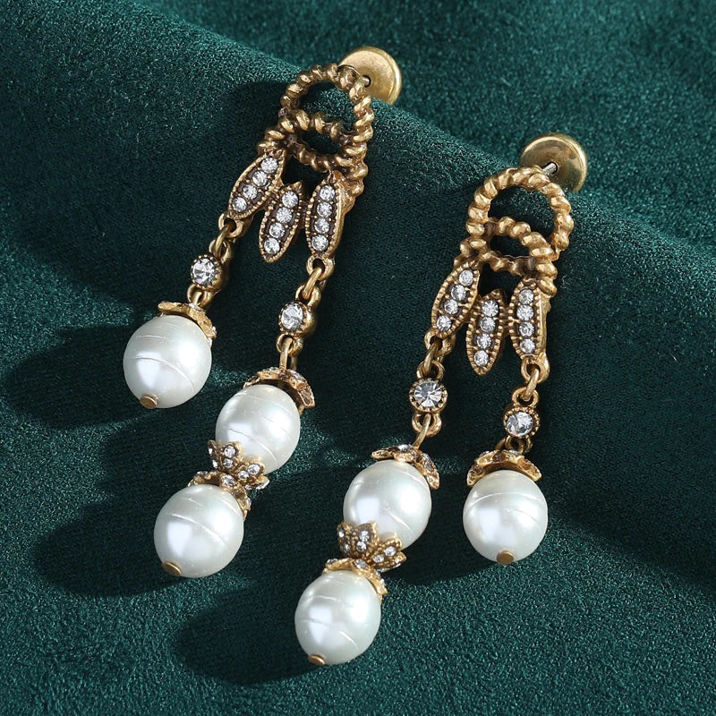 Retro Hollywood Baroque Pearl Tassel Earrings – Freshwater Drop Chandelier Pair