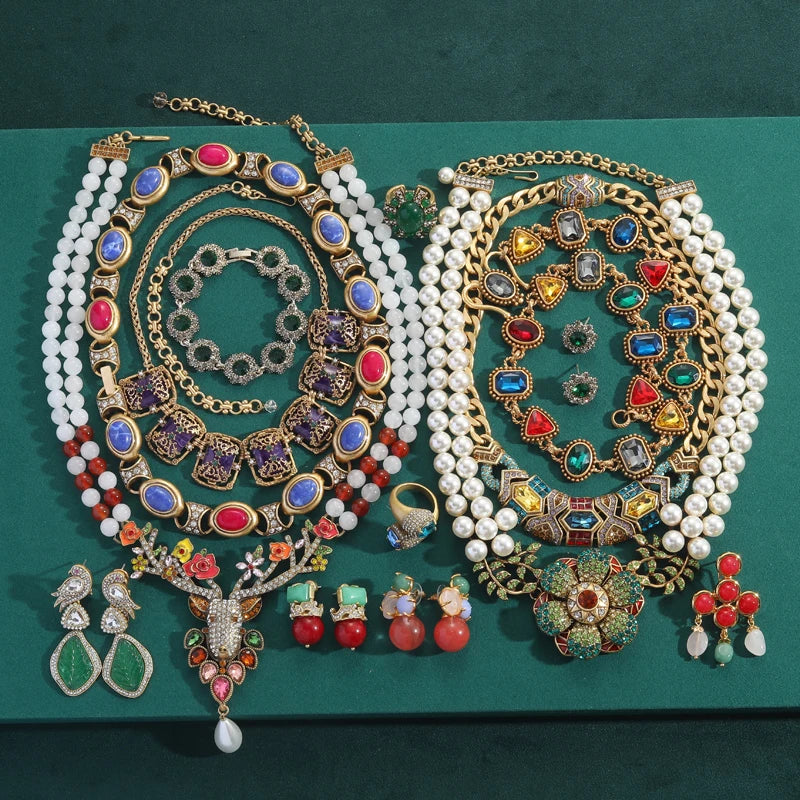 Vintage Pearl & Six-Leaf Flower Pendant Necklace – Edwardian & Regal Romance