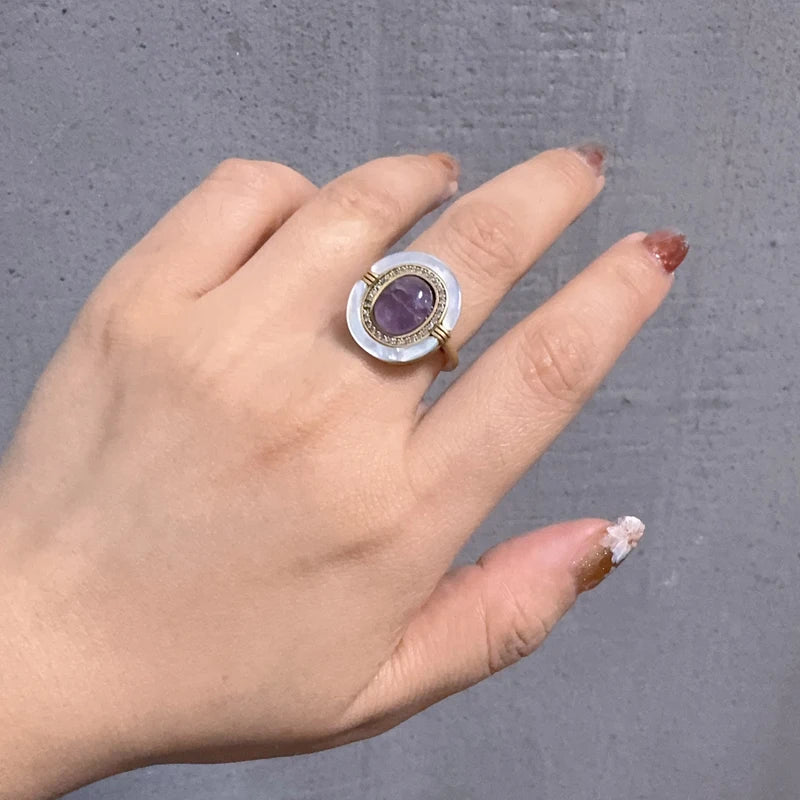 Art Deco Ruby & Enamel Halo Ring – 18K Gold-Plated Copper