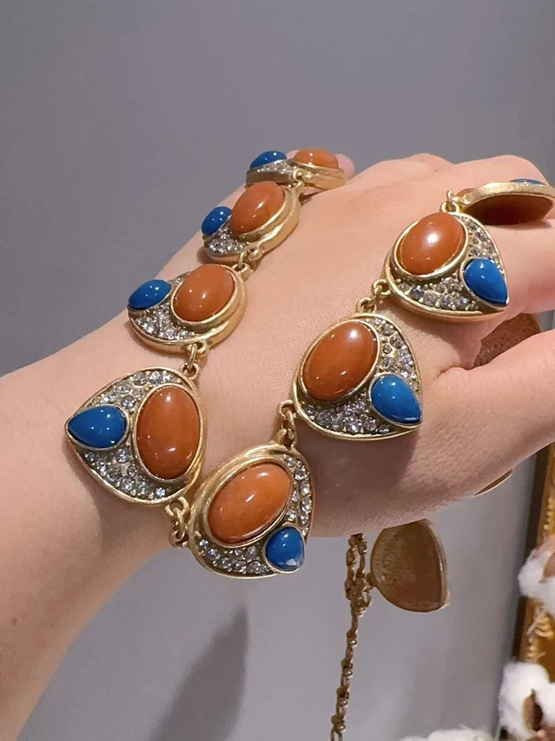 Vintage Red Agate Collar Choker Necklace