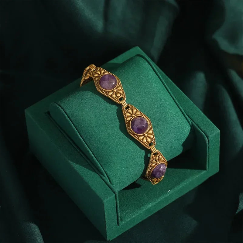 Purple Glass Jewelry Set – Retro Vintage Regal Revival