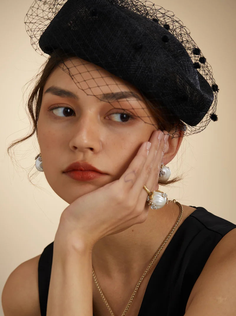 Baroque Revival Shell Bulb Earrings – Large Freshwater Pearl Studs with Spiral Clasp