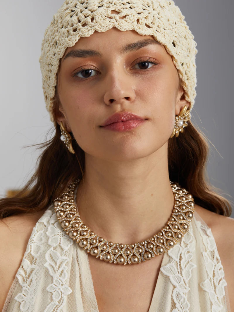 Vintage Half Daisy Pearl Earrings – Petal Sparkle & Feminine Grace