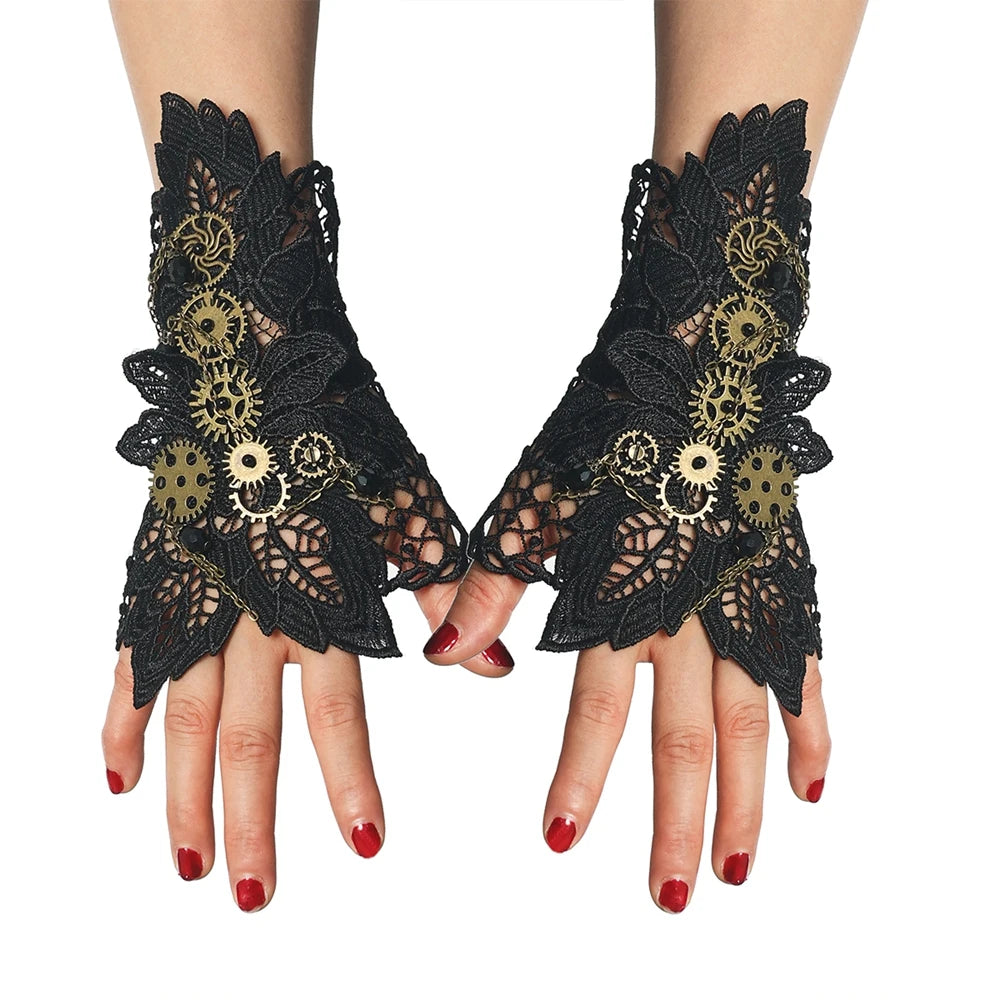 "Chrono Lace" Steampunk Gloves