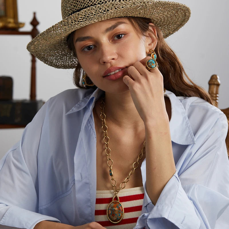 Vintage Navigational Map Pendant Necklace