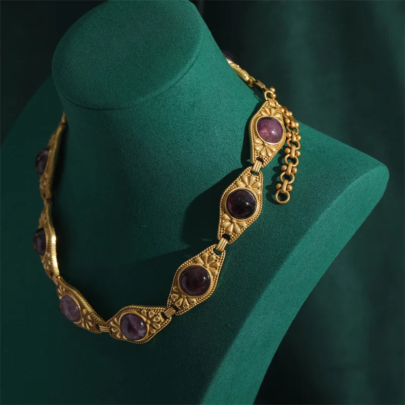 Purple Glass Jewelry Set – Retro Vintage Regal Revival