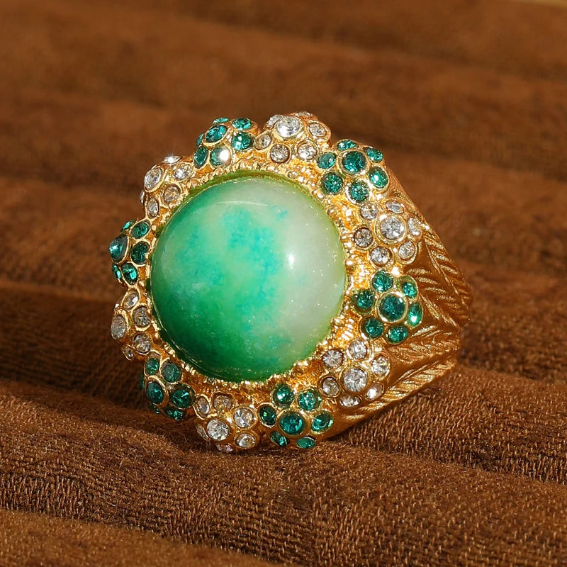 Vintage Natural Jadeite - Gold-Plated