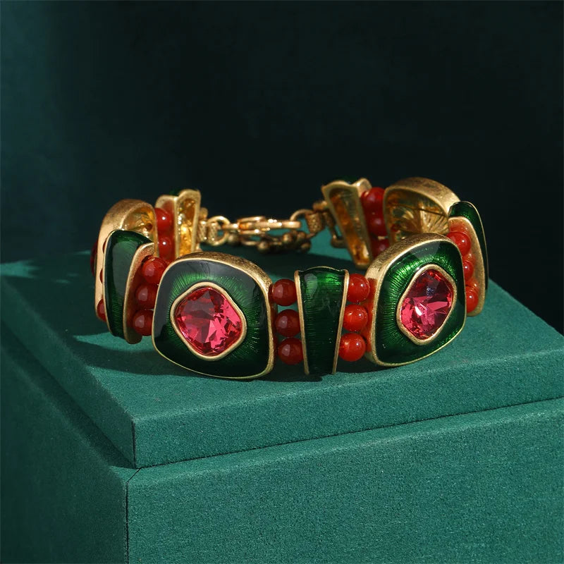 Vintage Square Christmas Jewelry Set – Boho Holiday Glam