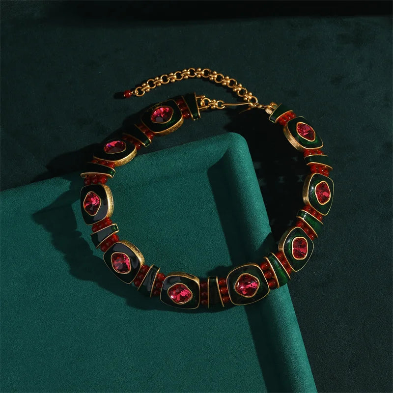 Vintage Square Christmas Jewelry Set – Boho Holiday Glam