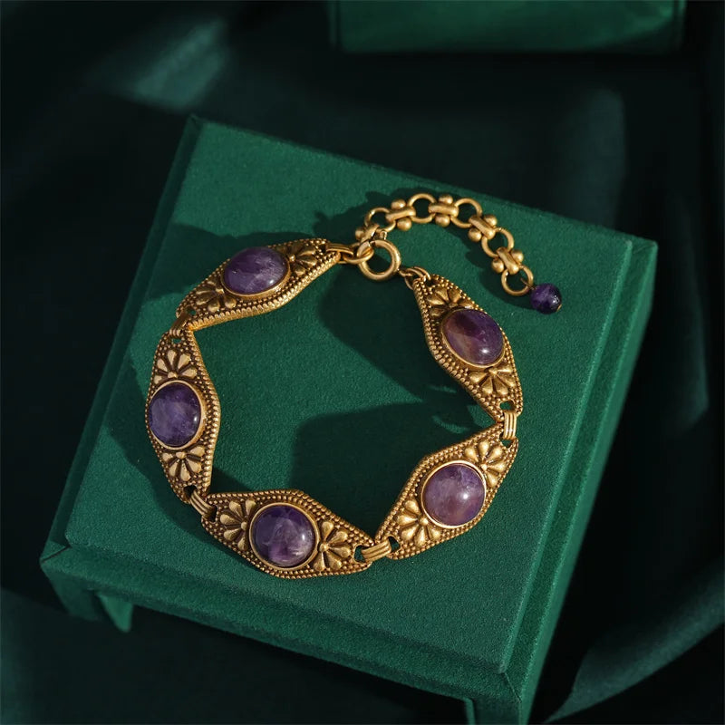 Purple Glass Jewelry Set – Retro Vintage Regal Revival