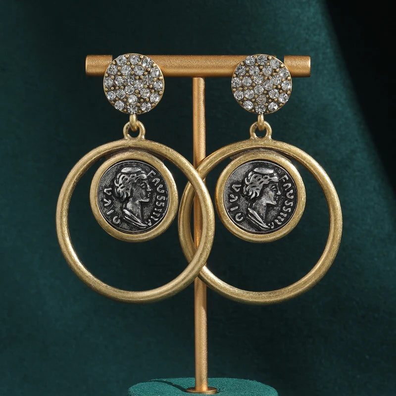Vintage Coin Drop Earrings – Classical Glam & Heirloom Weight