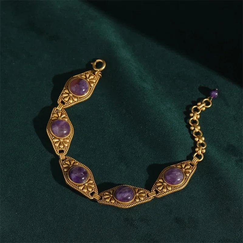 Purple Glass Jewelry Set – Retro Vintage Regal Revival