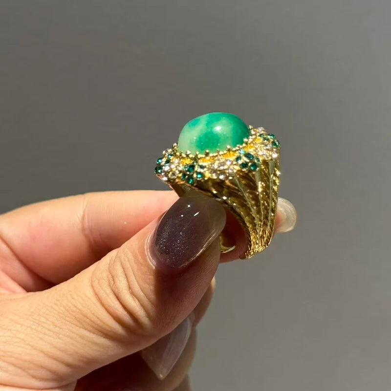 Vintage Natural Jadeite - Gold-Plated